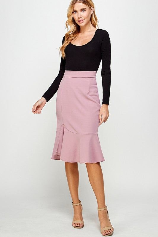 Fluted Midi Skirt