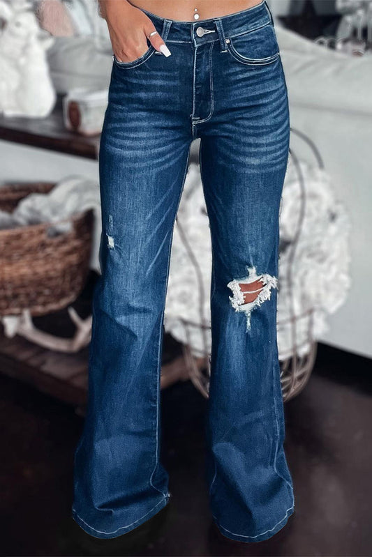 Distressed Flare Jeans